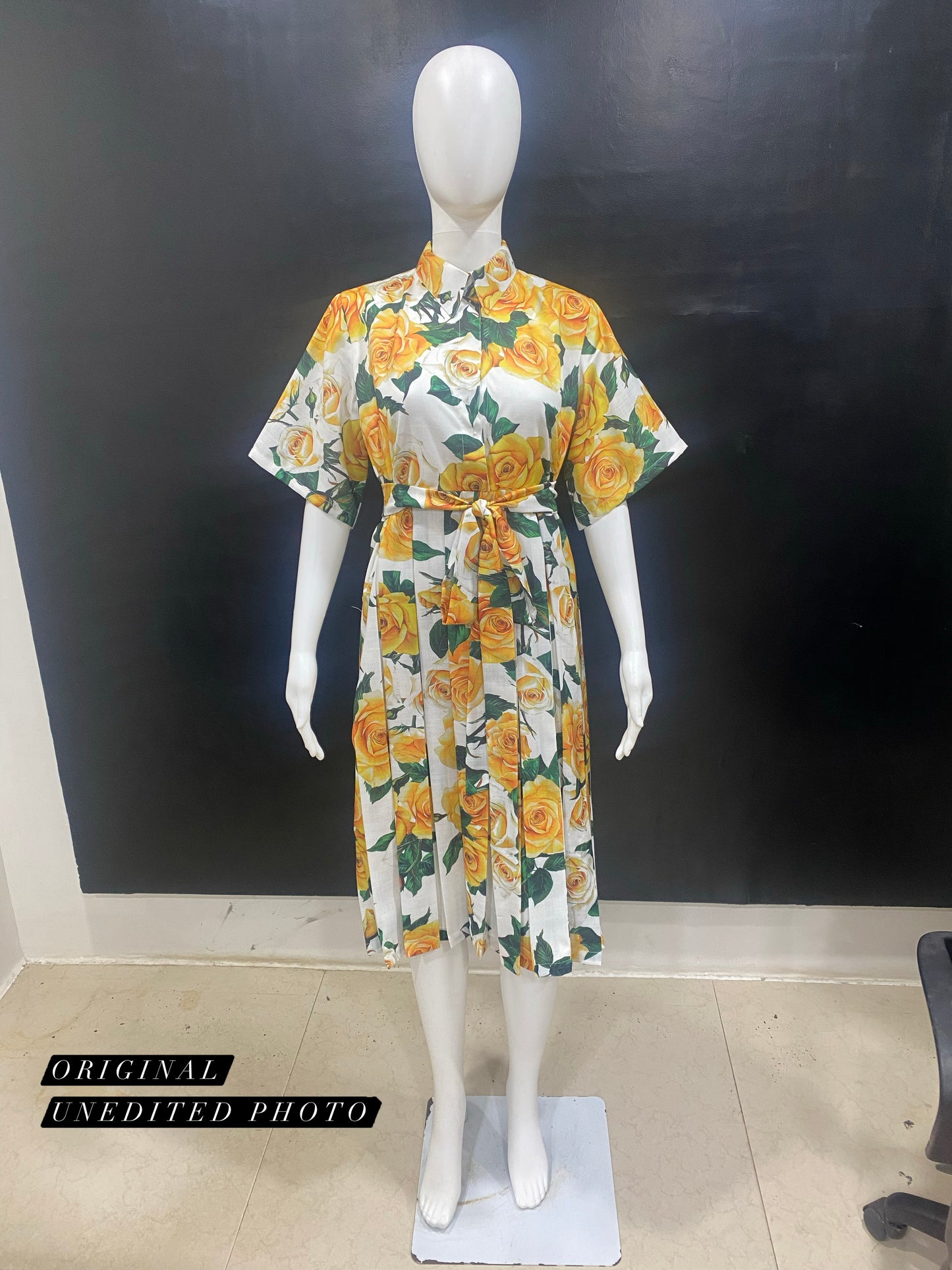 Yellow Rose Shirt Dress