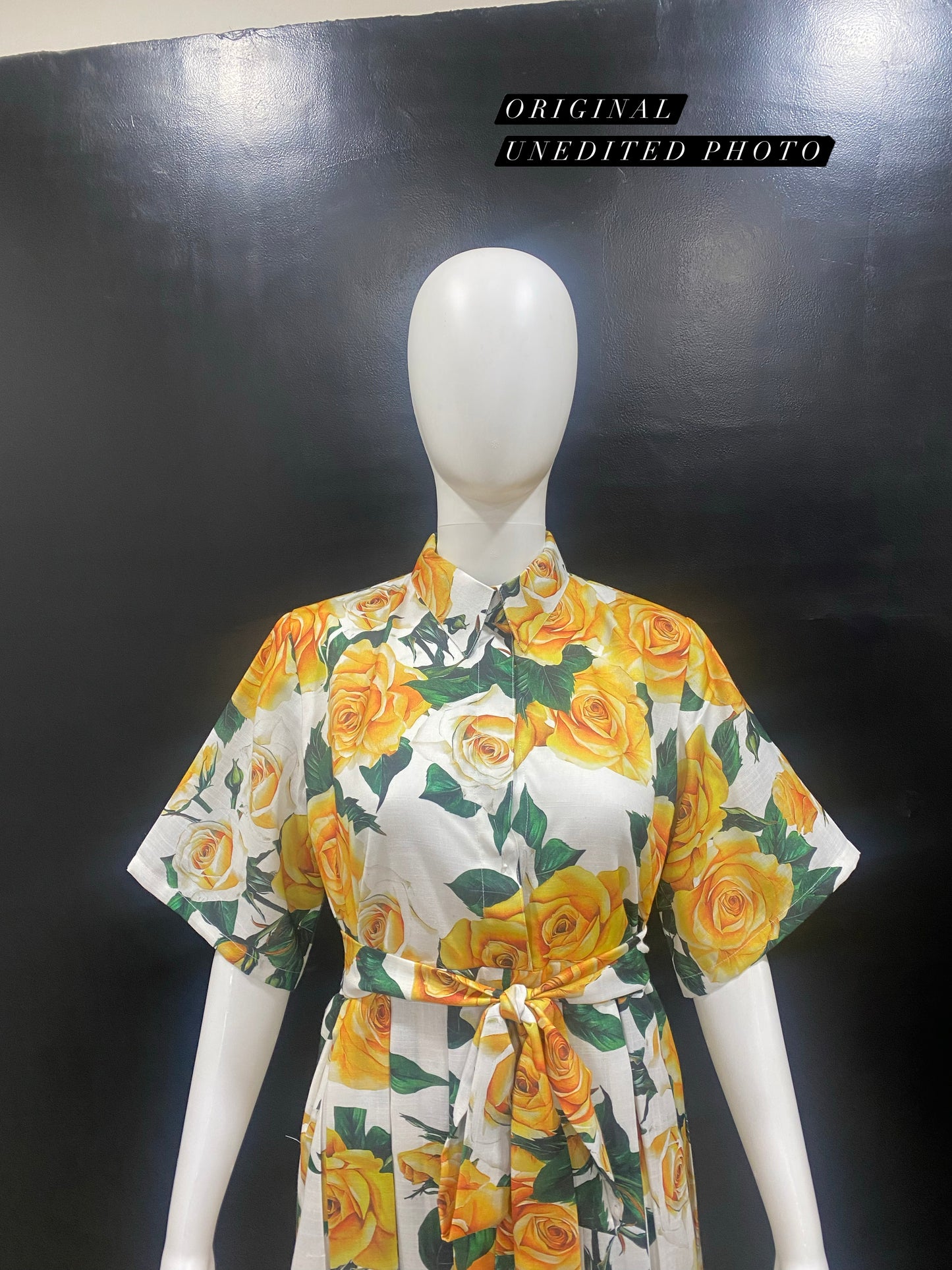 Yellow Rose Shirt Dress