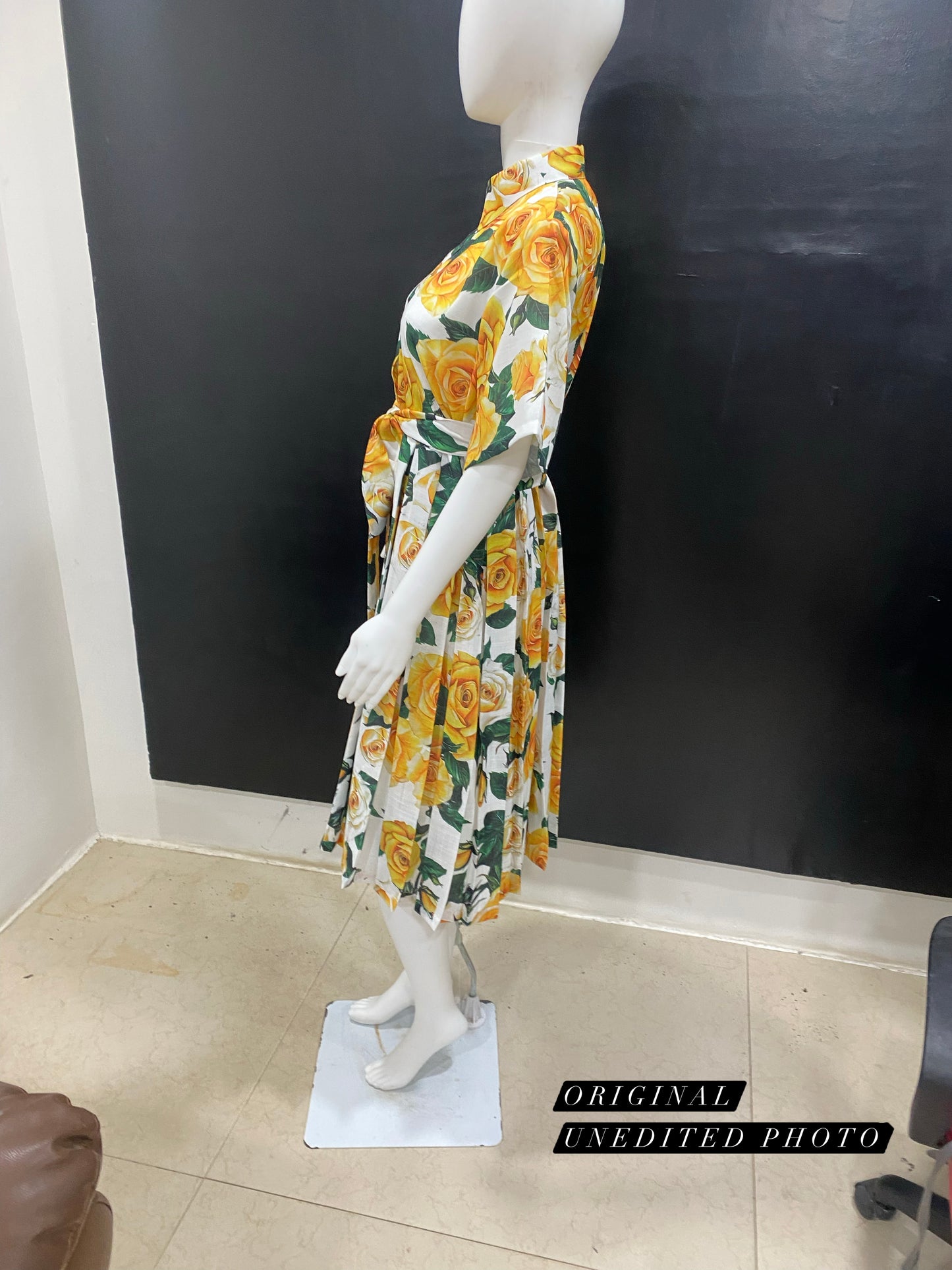 Yellow Rose Shirt Dress