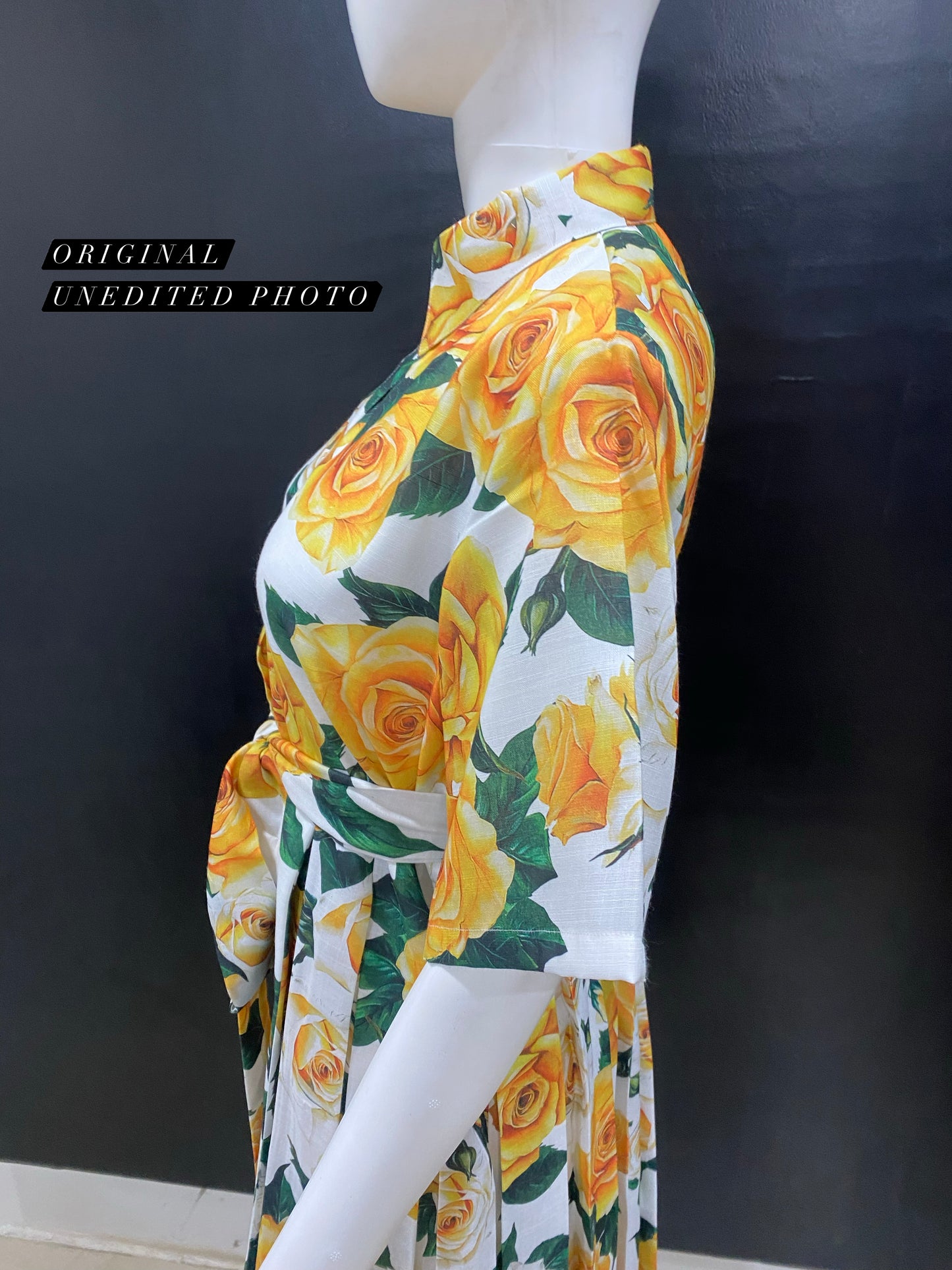 Yellow Rose Shirt Dress