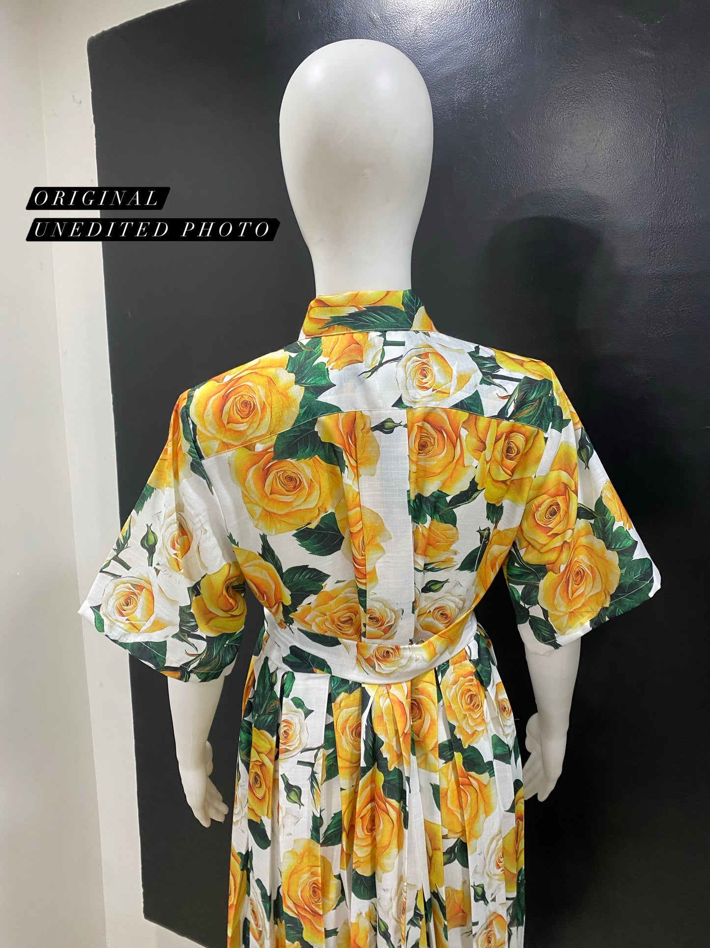 Yellow Rose Shirt Dress