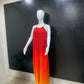 CLEARANCE - Ombre Pleated Red Yellow Spaghetti Maxi