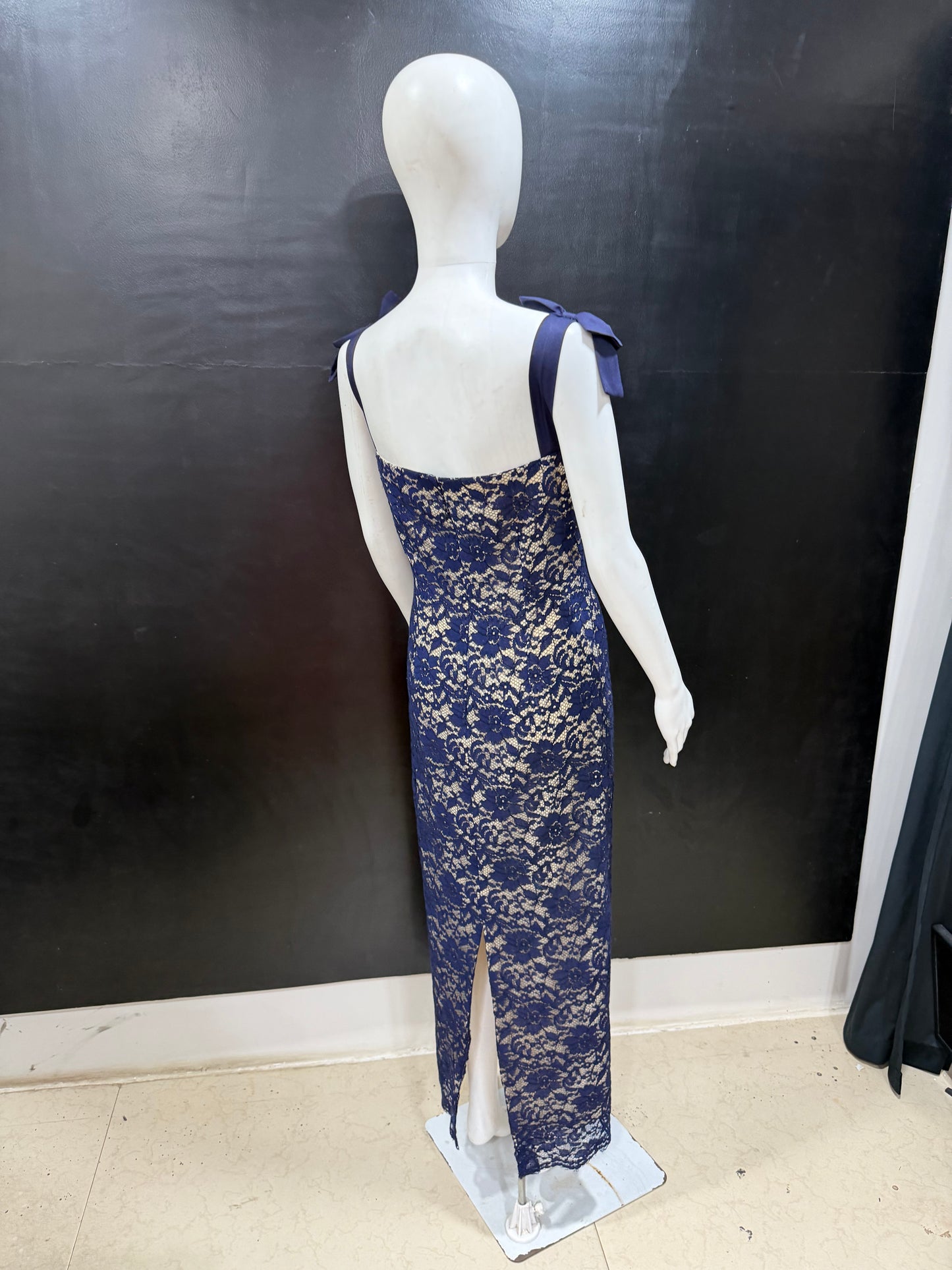 LUXE Peekaboo Navy Lace Dress