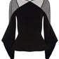 Black Sheer Cape Top