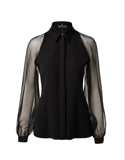 Black Sheer Top