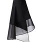 Black Asymmetric Sheer Skirt