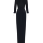 LUXE Black White Collar Cuff Gown