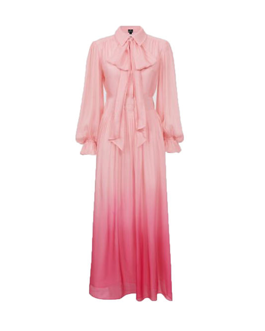 CLEARANCE Pink Ombre Pussy Bow Midi