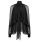 Black Front Ruffle Sheer Top