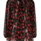 Cherry Pussy Bow Top