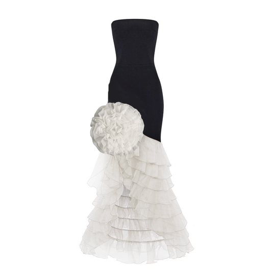 LUXE Rose Ruffle Fishtail Gown