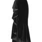 Noir Ruffle Velvet Skirt