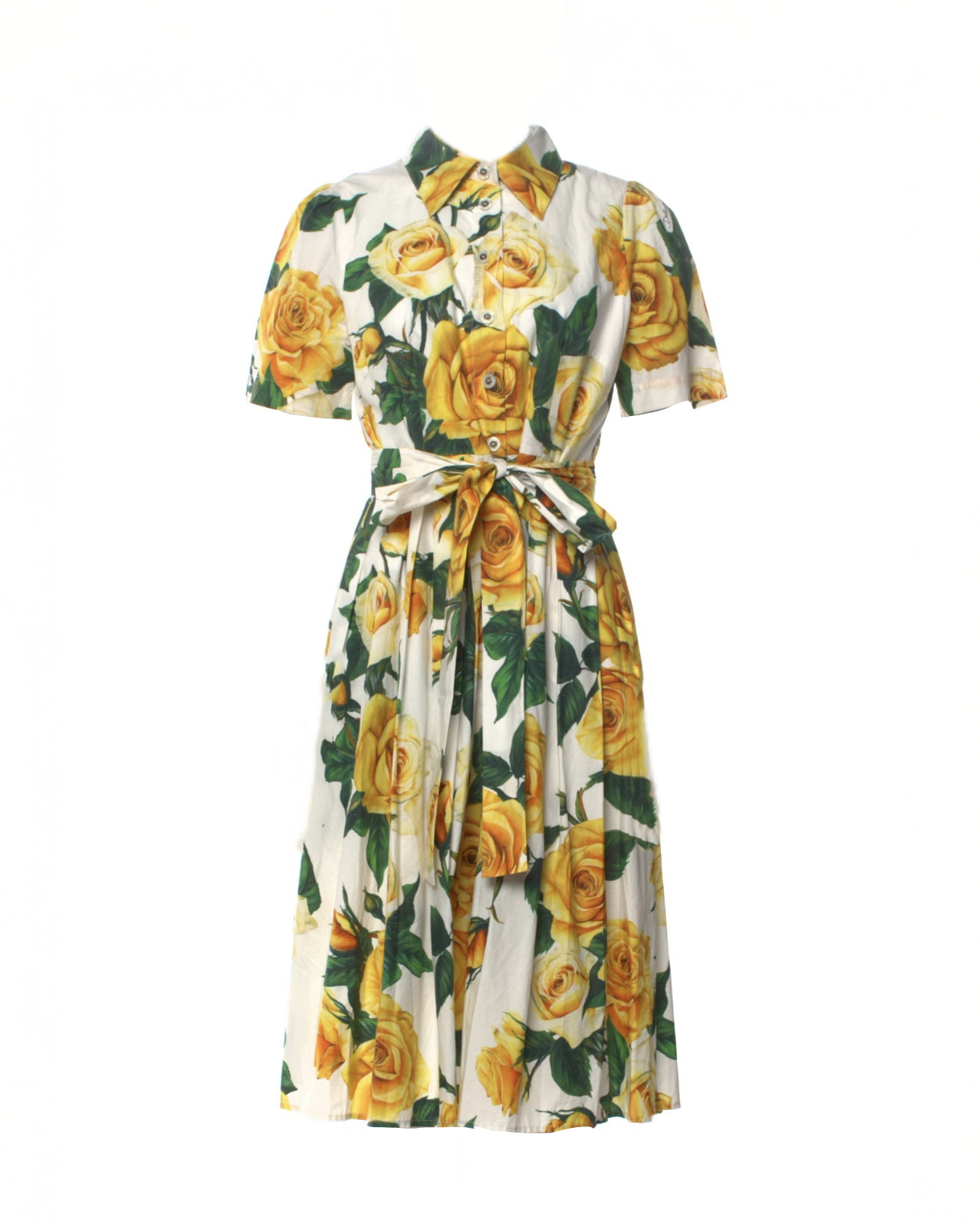 Yellow Rose Shirt Dress