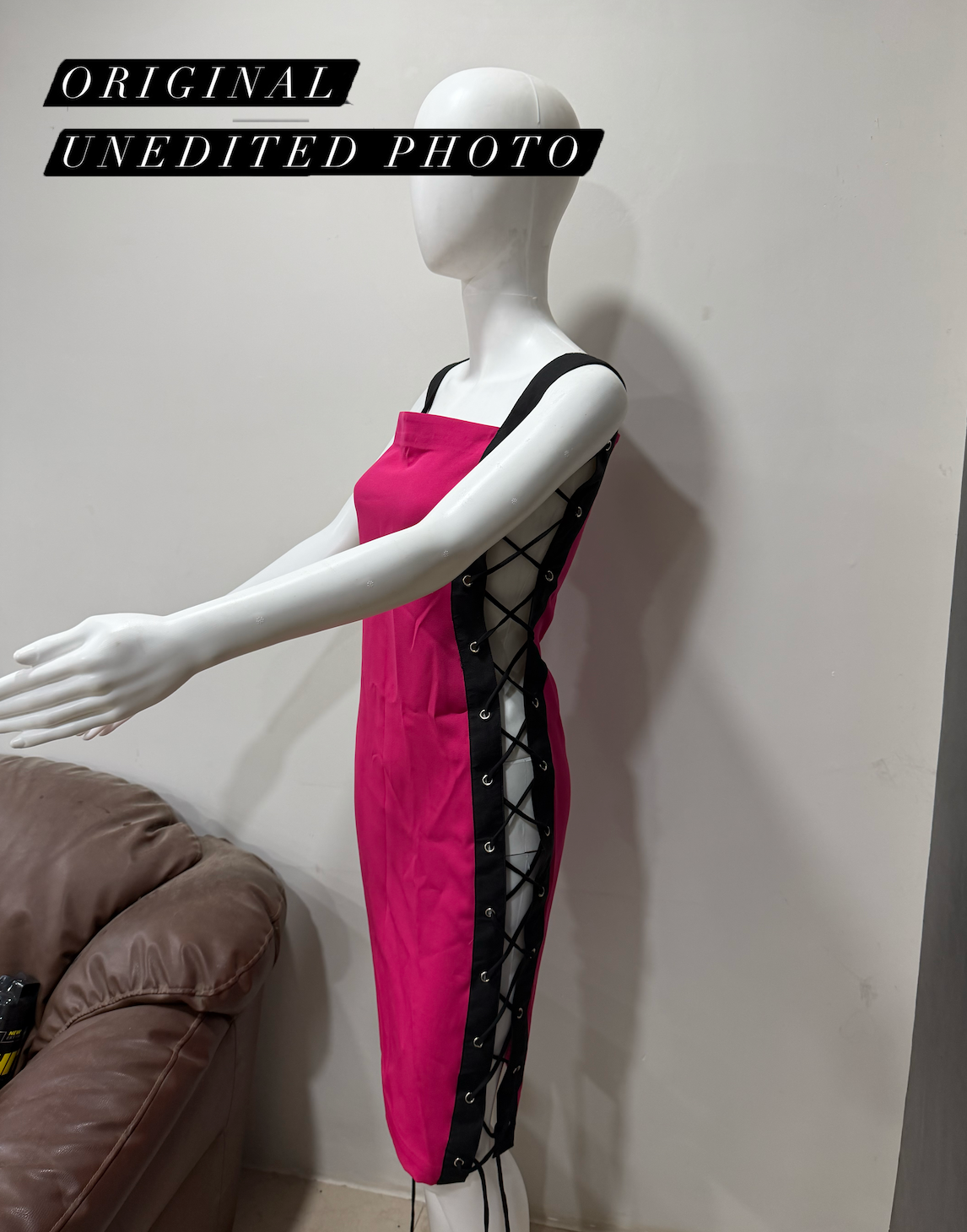 Risque Fuscia Side Tie Dress