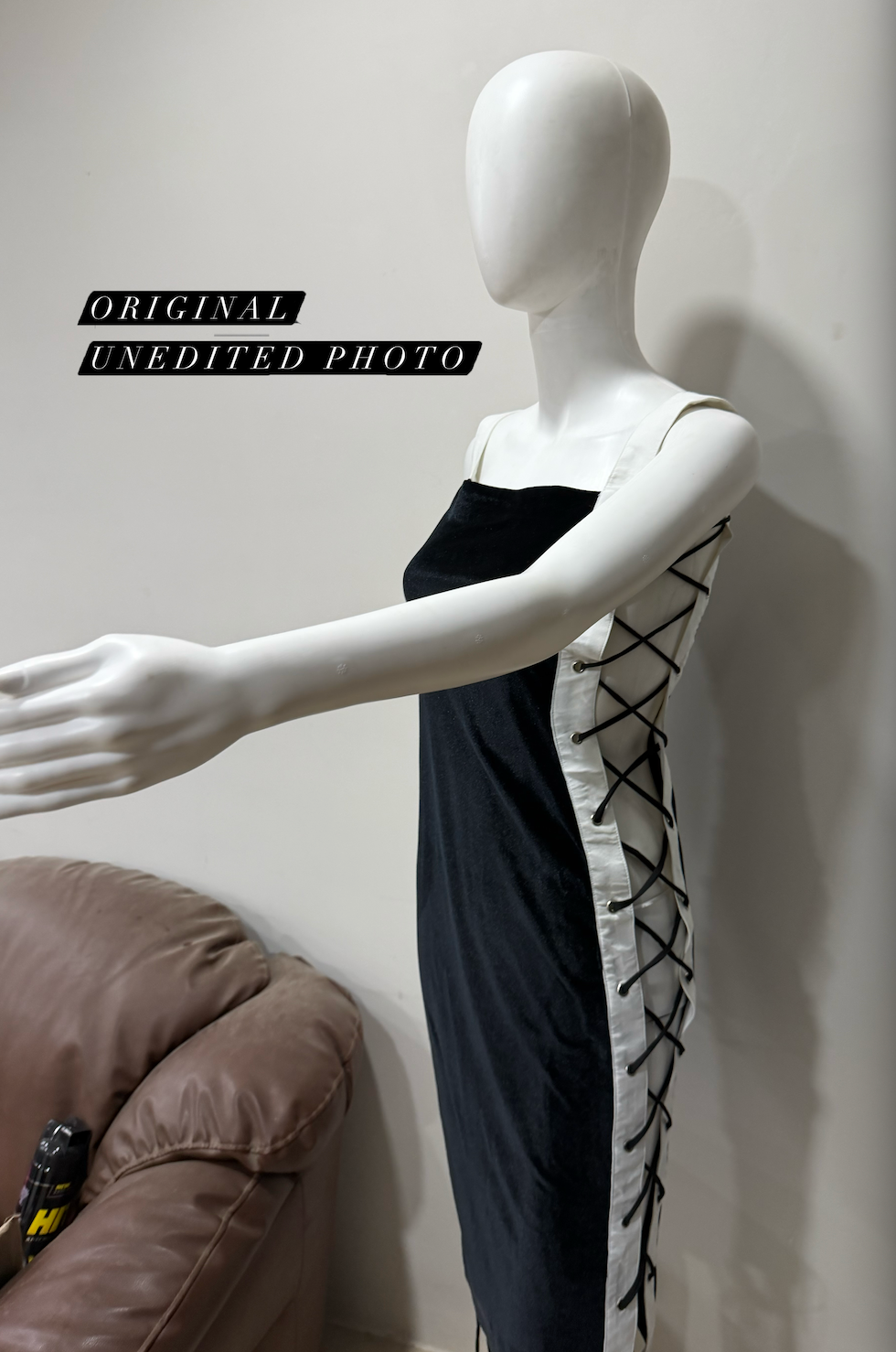 Risque Black Side Tie Dress