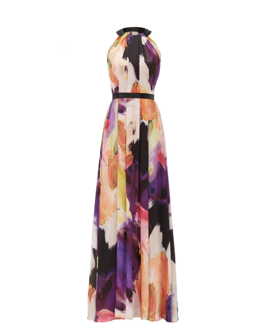 Purple Peach Pink Abstract Dress