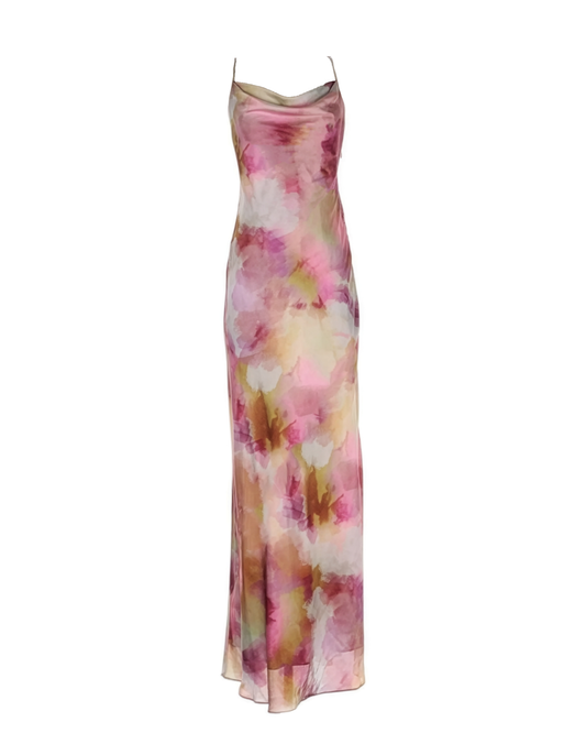 Abstract Floral Spaghetti Dress