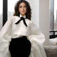 LUXE White Exaggerated Balloon Top
