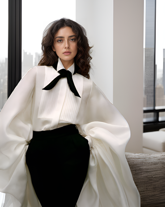 LUXE White Exaggerated Balloon Top