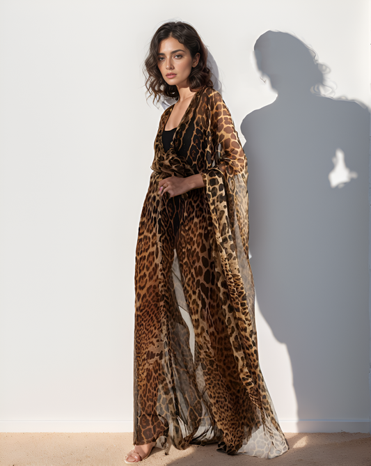 Leopard Kaftan Cover Up