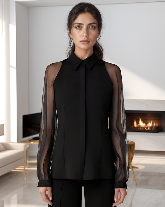 Black Sheer Top