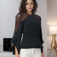 Black Sheer Cape Top