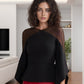 Black Sheer Cape Top