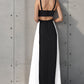 LUXE Black White Panel Cut-Out Gown