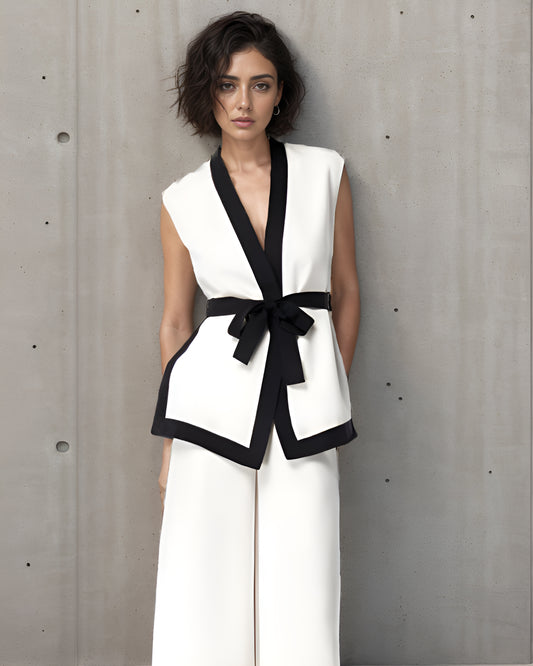 White Wrap Accent Top