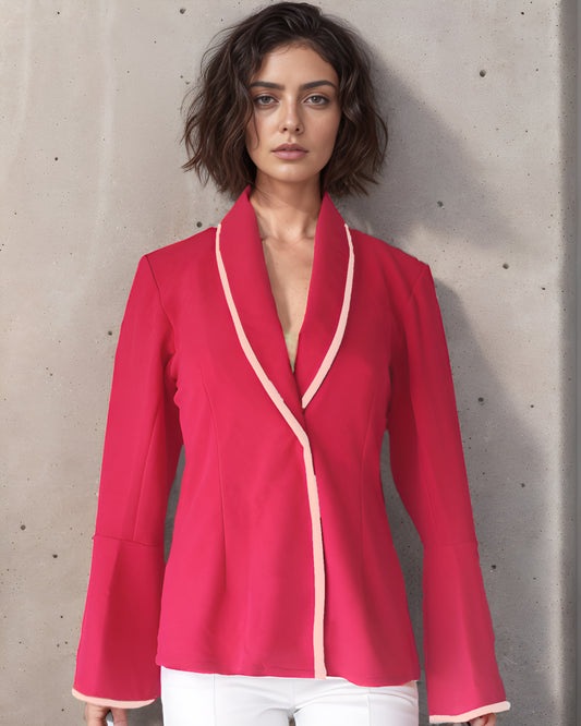 Pink Wrap Blazer Top