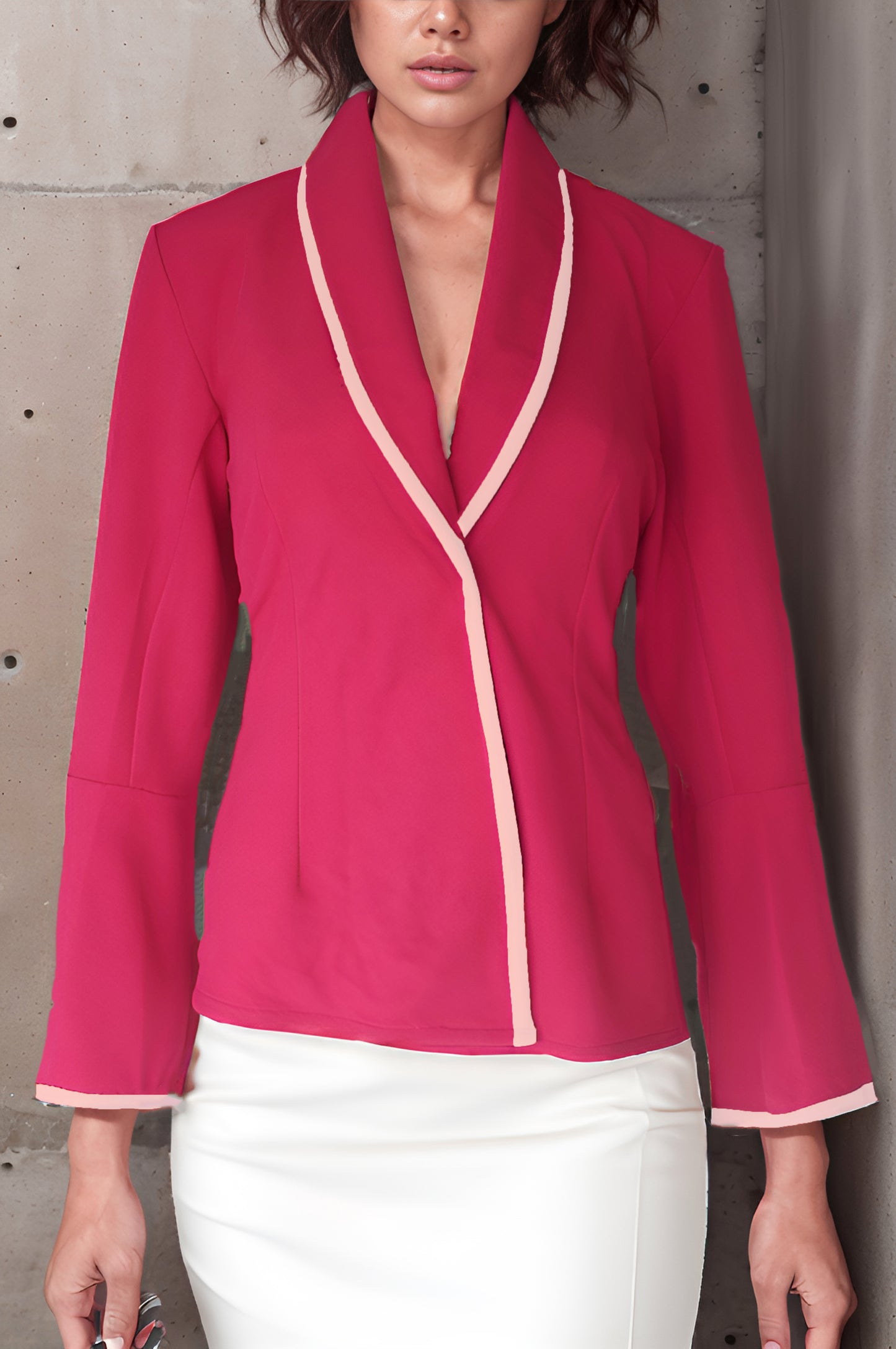 Pink Wrap Blazer Top