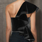 Black One Shoulder Ruffle Top