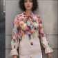 CLEARANCE - Flora Pussy Bow Blouse