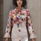 CLEARANCE - Flora Pussy Bow Blouse