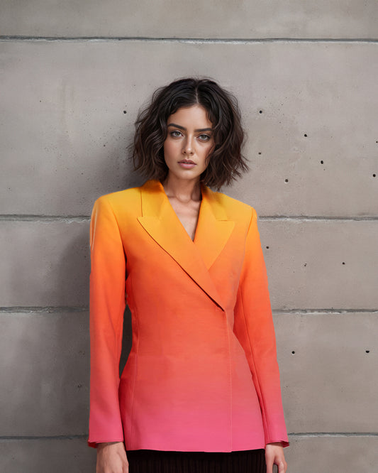 LUXE Ombre Yellow Pink Blazer