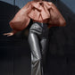Rust Bow Drama Sleeves Organza Top
