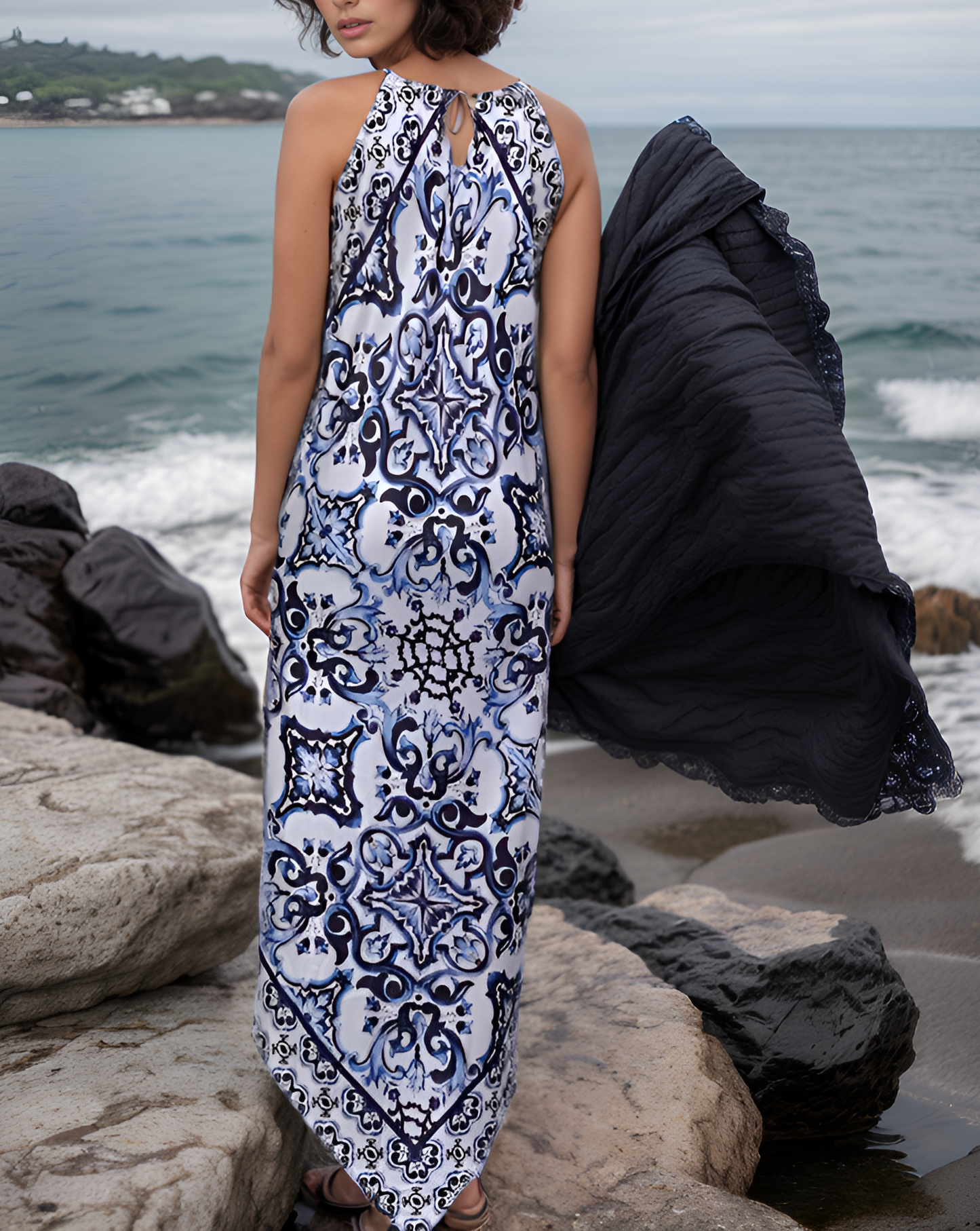Majolica Halter Handkerchief Dress