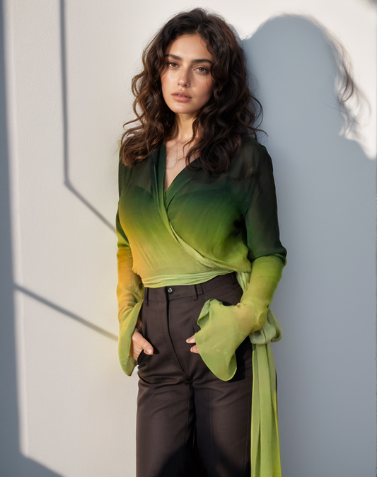 Green Yellow Ombre Top
