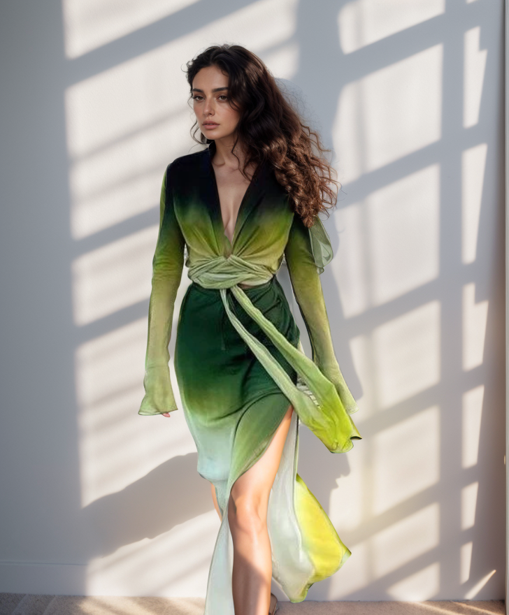 Green Yellow Ombre Skirt