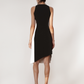 Thierra Black White Asymmetric Dress
