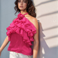 Pink Ruffle Halter Top