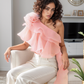 Coral One Ruffle Drama Top