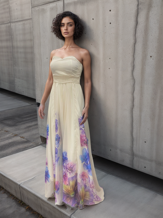 LUXE FlowerPaint Tube Gown