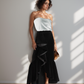 Noir Ruffle Velvet Skirt
