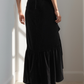 Noir Ruffle Velvet Skirt