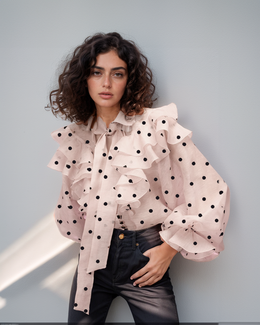 Polka Ruffle Shirt