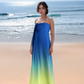 Blue Yellow Ombre Tube Gown