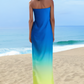 Blue Yellow Ombre Tube Gown