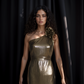 LUXE Bronze Ruffle Gown