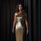 LUXE Bronze Ruffle Gown